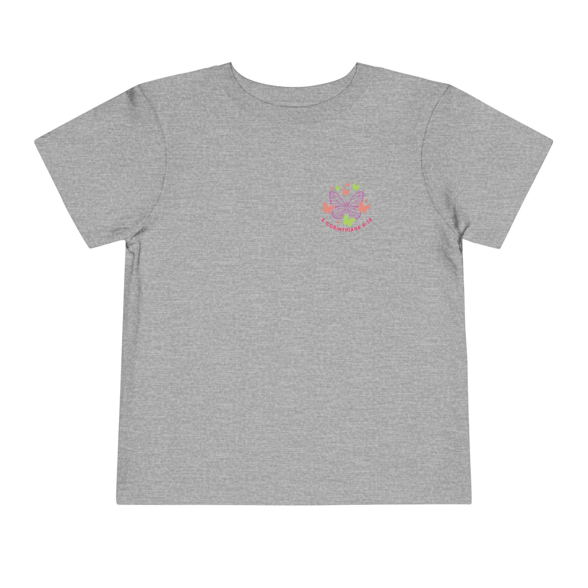 Toddler Tee — "Daughter of the King" Floral Christian Kids Shirt (2 Corinthians 6:18)