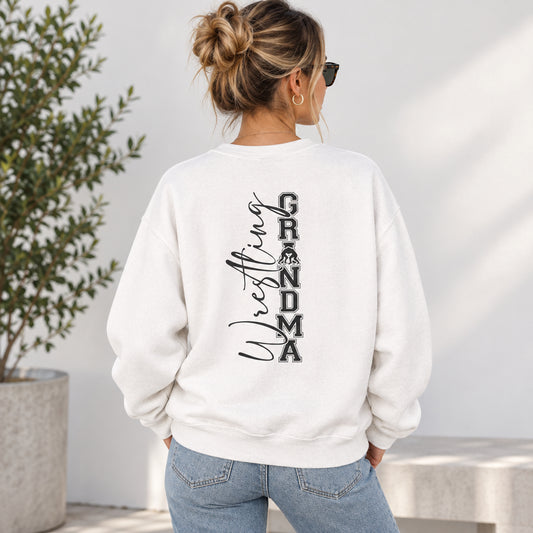 Wrestling Grandma Sweatshirt — Vertical Back Logo Crewneck
