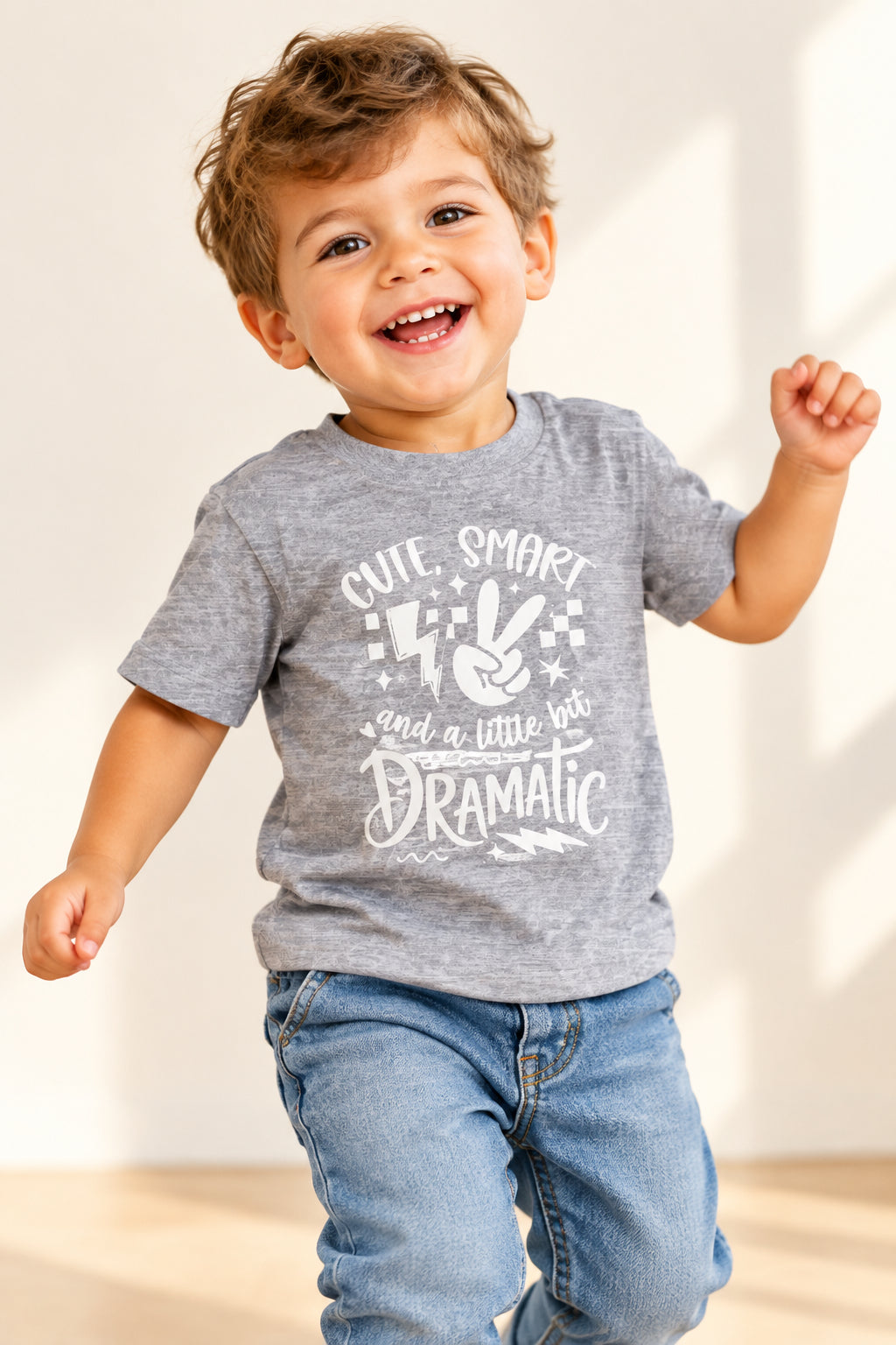 Toddler Tee "Cute, Smart and a Little Too Dramatic"
