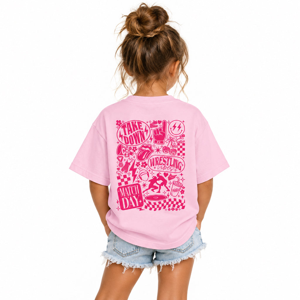 Youth Wrestling Graphic Tee — 'Take Down' Match Day Sports T‑Shirt