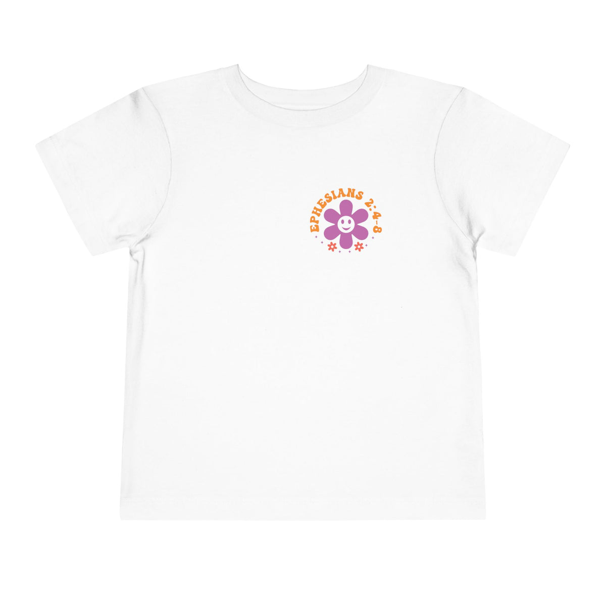 Toddler Smile Flower Tee — "Oh How He Loves Us"