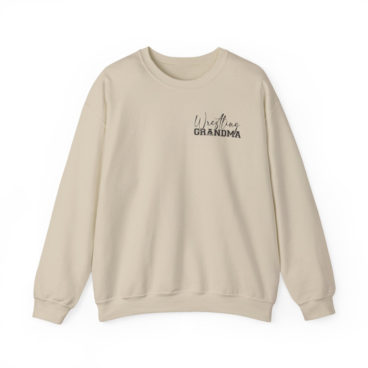 Wrestling Grandma Sweatshirt — Vertical Back Logo Crewneck
