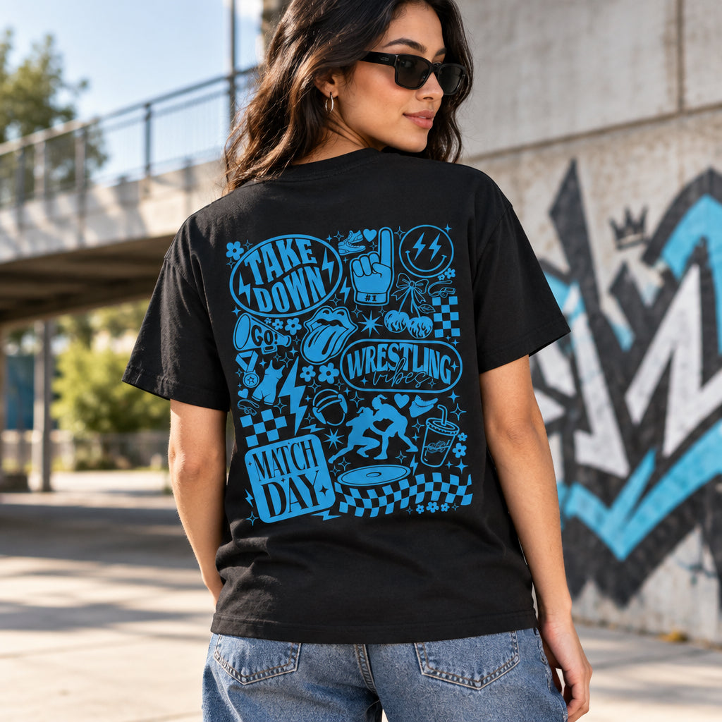Wrestling Match Day Graphic T-Shirt