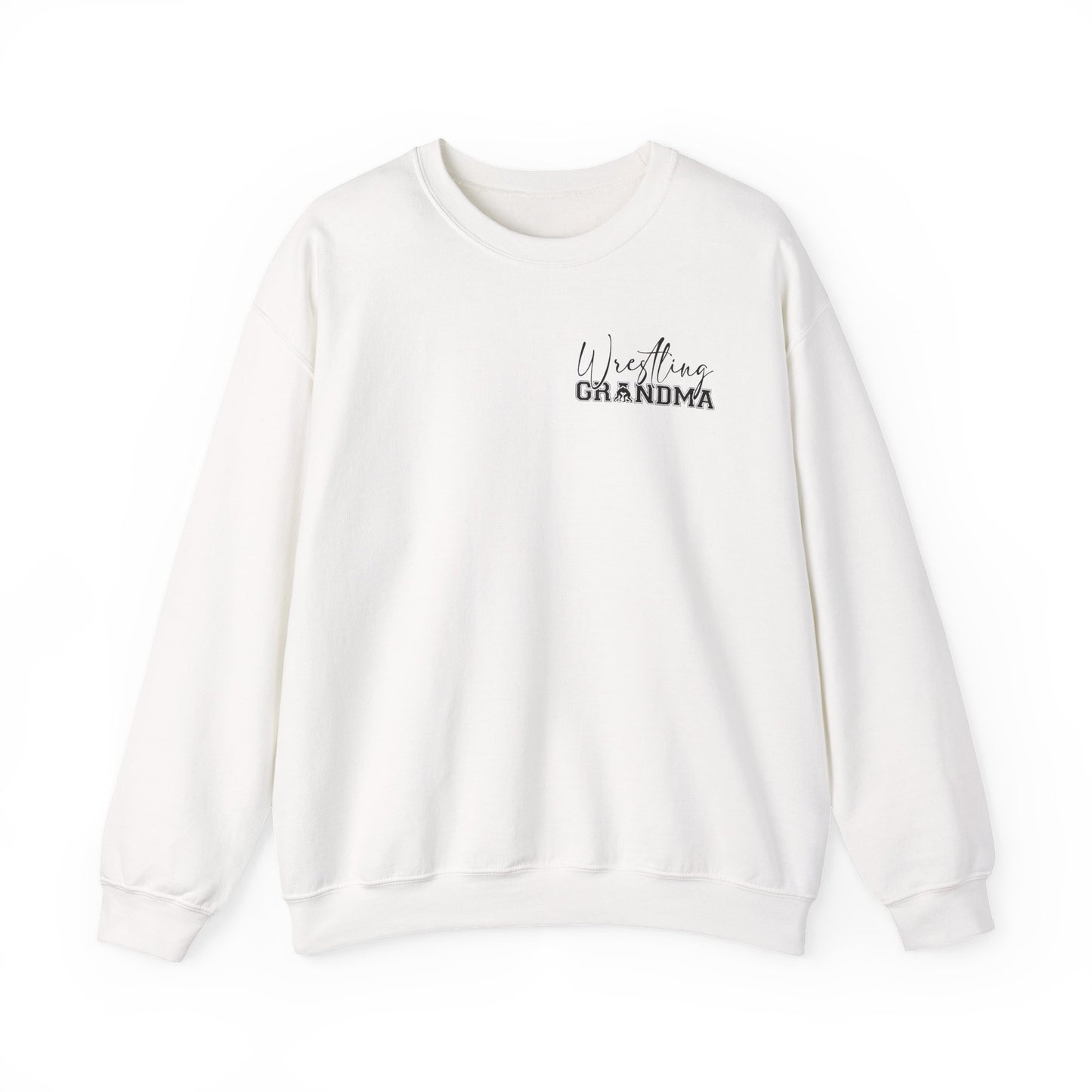 Wrestling Grandma Sweatshirt — Vertical Back Logo Crewneck