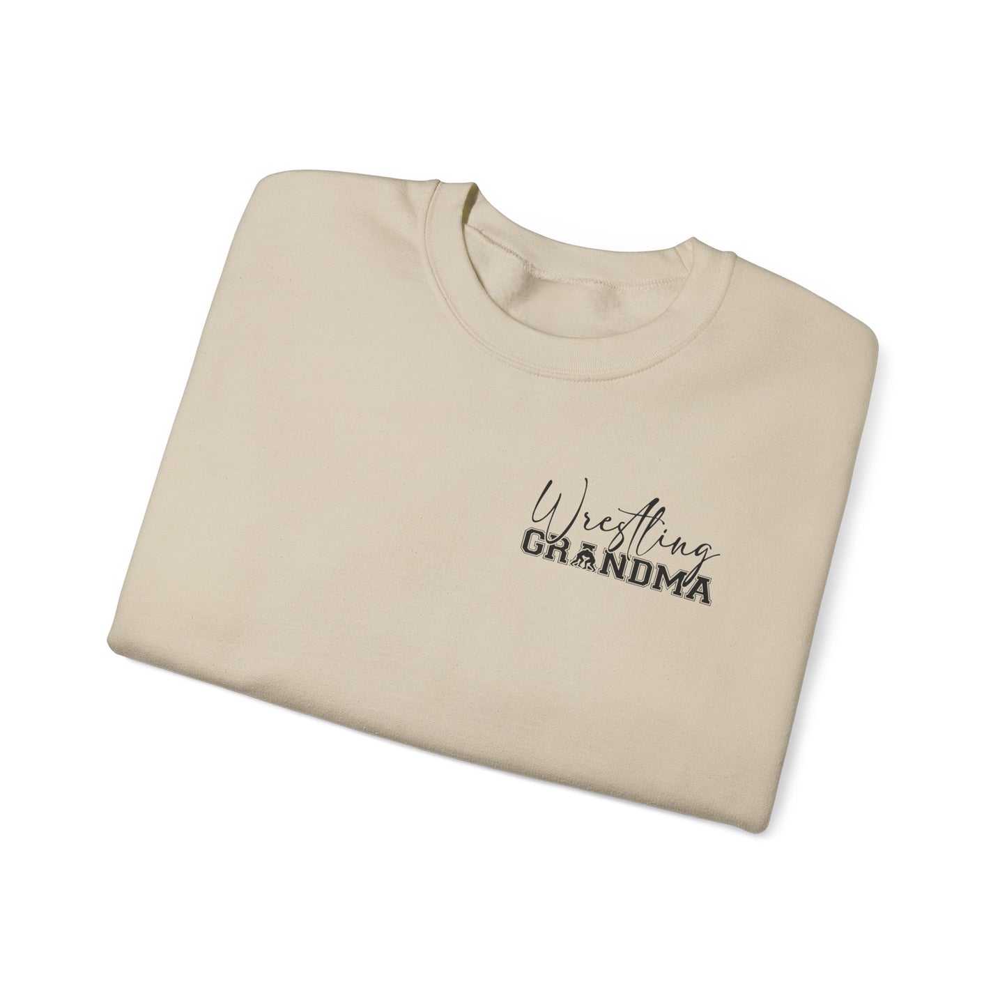 Wrestling Grandma Sweatshirt — Vertical Back Logo Crewneck