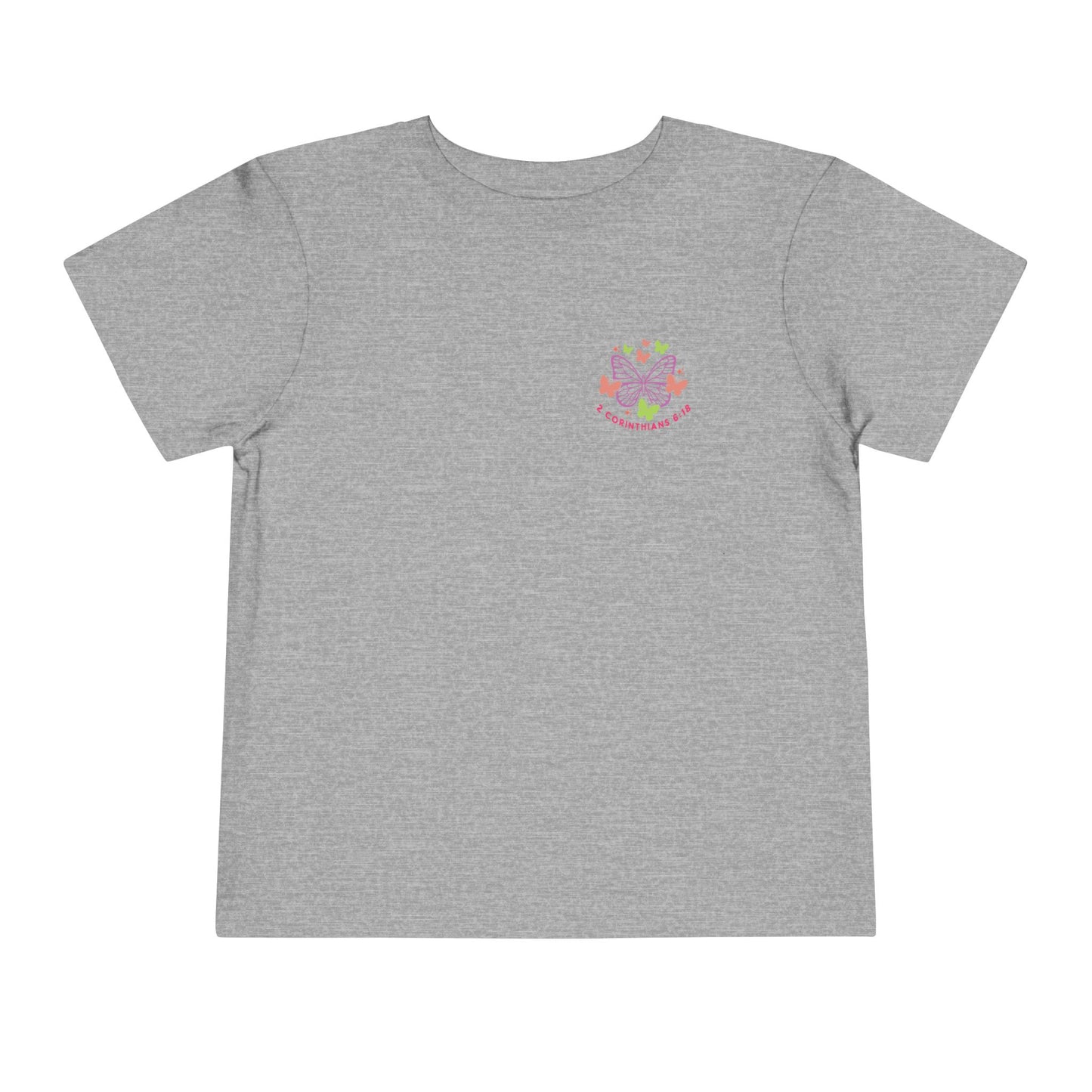 Toddler Tee — "Daughter of the King" Floral Christian Kids Shirt (2 Corinthians 6:18)