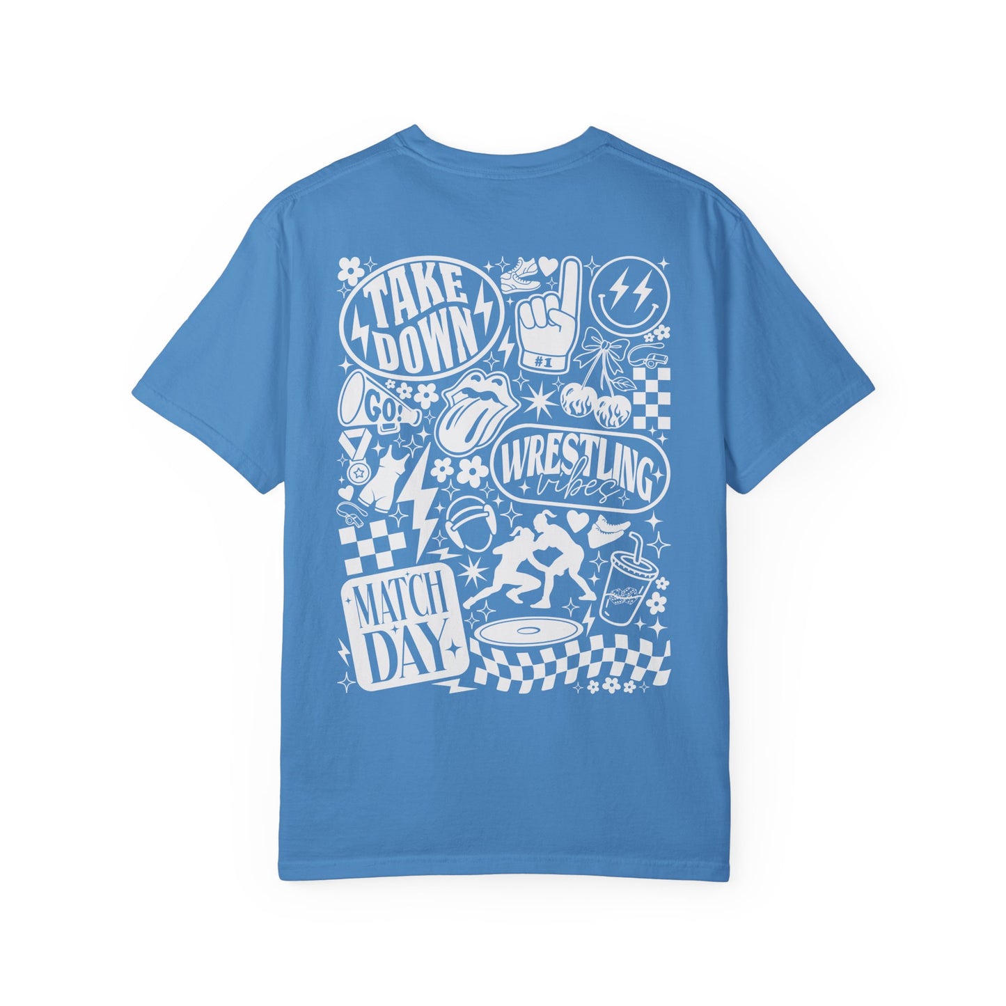 Wrestling Match Day Graphic T-Shirt — Retro Sports Doodle Tee