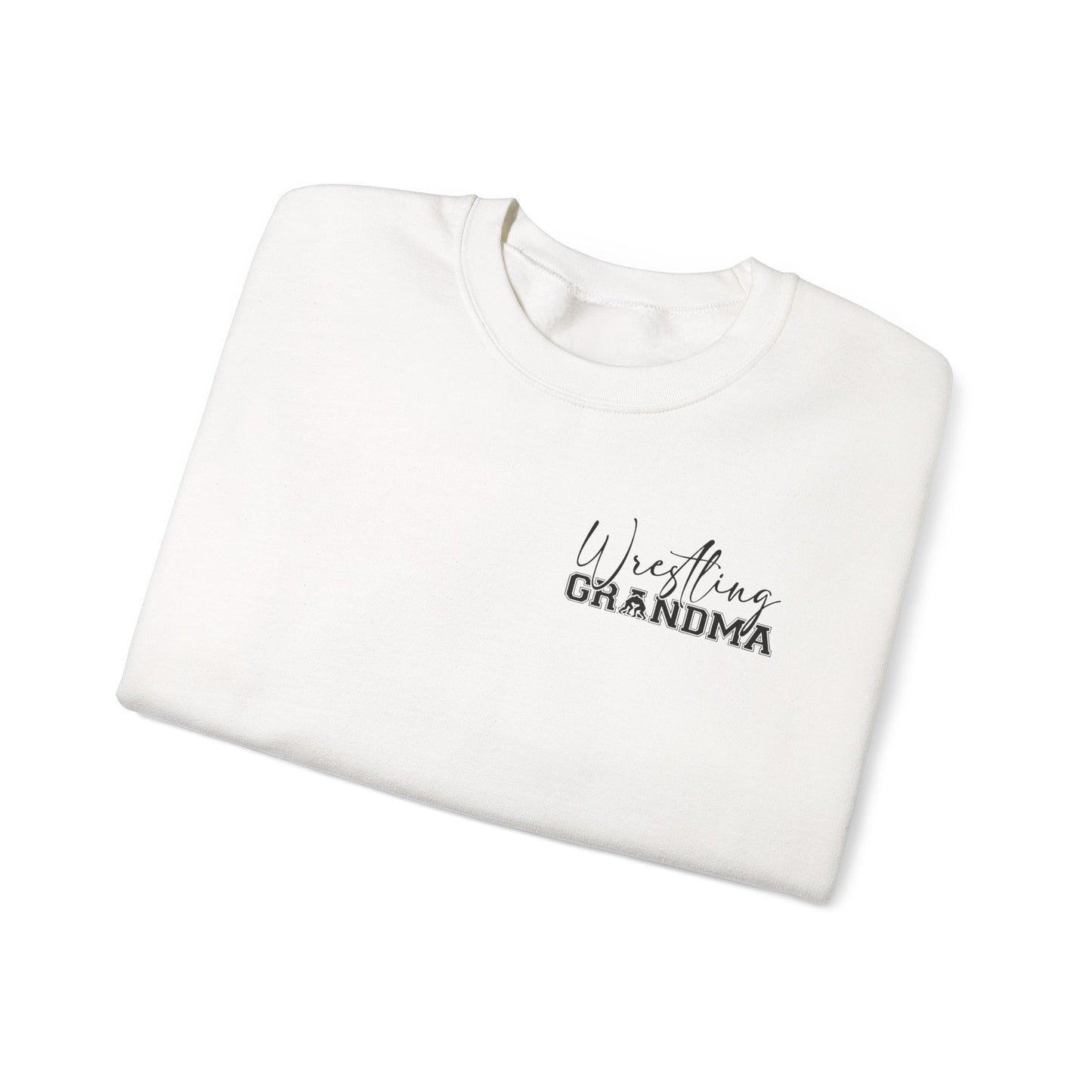 Wrestling Grandma Sweatshirt — Vertical Back Logo Crewneck