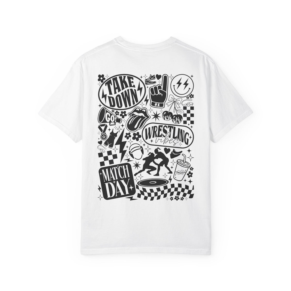 Wrestling Doodles T-Shirt — 'Match Day' Garment-Dyed Tee