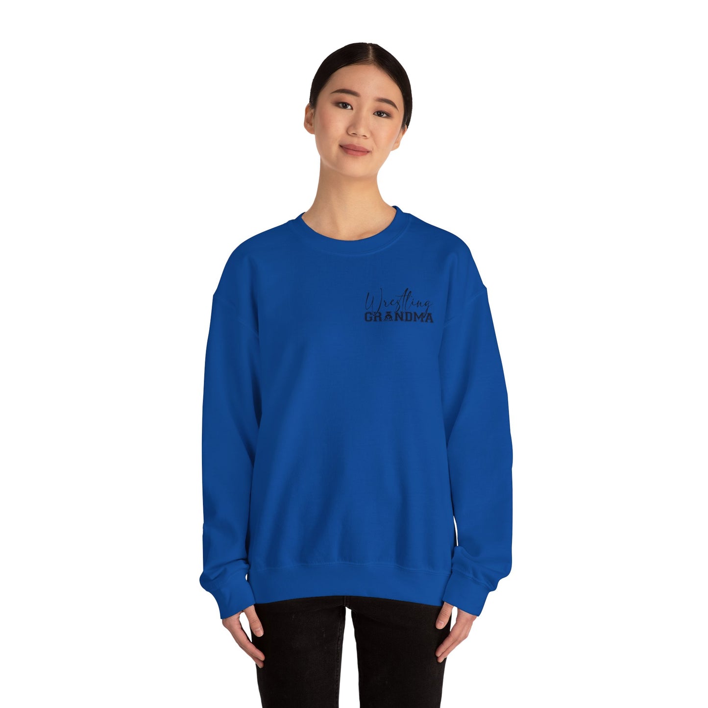 Wrestling Grandma Sweatshirt — Vertical Back Logo Crewneck