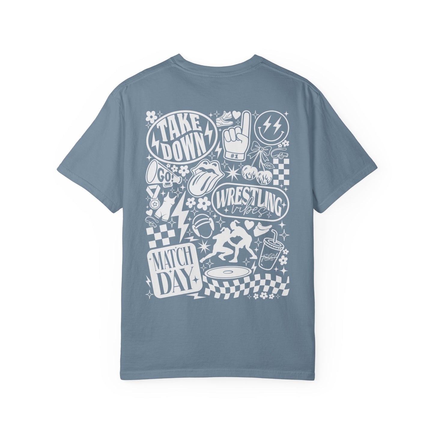 Wrestling Match Day Graphic T-Shirt — Retro Sports Doodle Tee