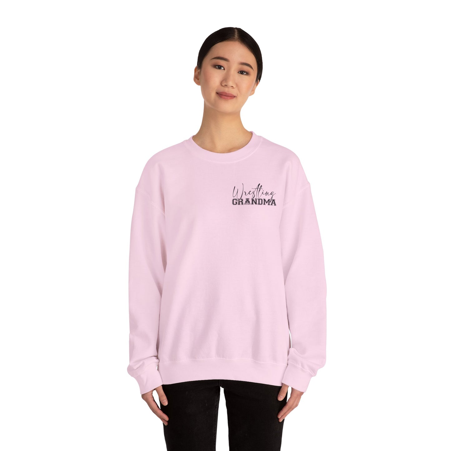 Wrestling Grandma Sweatshirt — Vertical Back Logo Crewneck