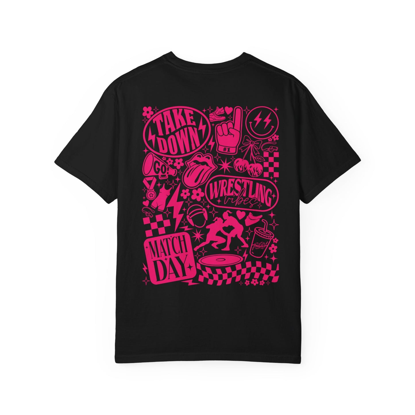 Wrestling Match Day T-Shirt — Retro Doodle Back Print