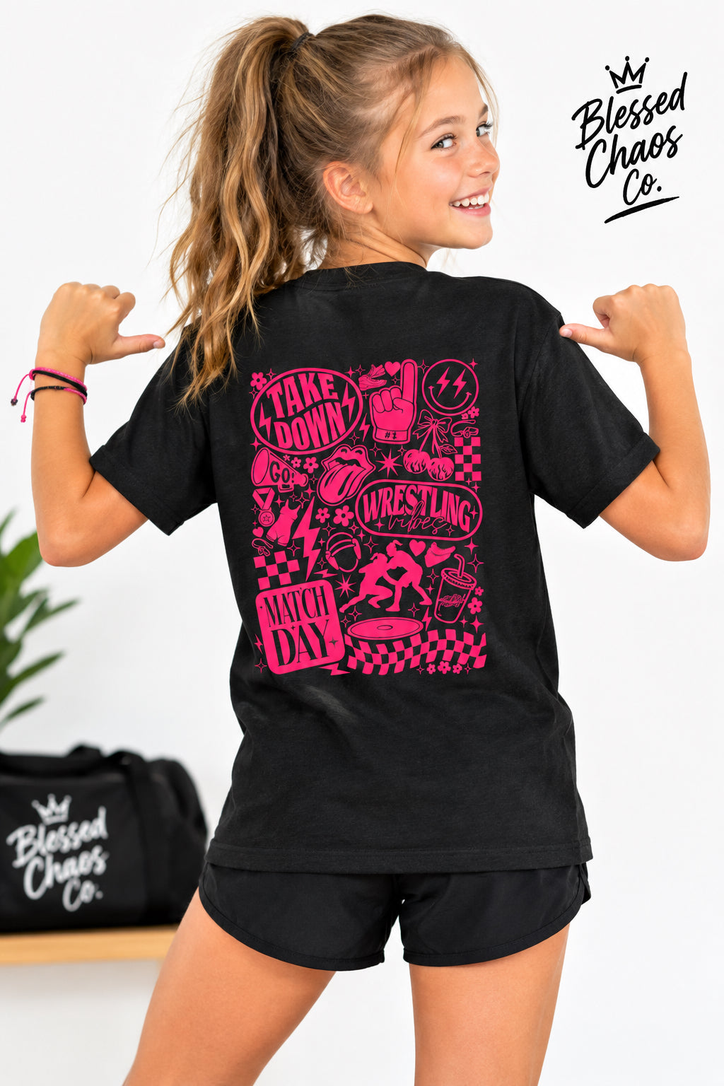 Youth Wrestling Graphic Tee — 'Take Down' Match Day Sports T‑Shirt