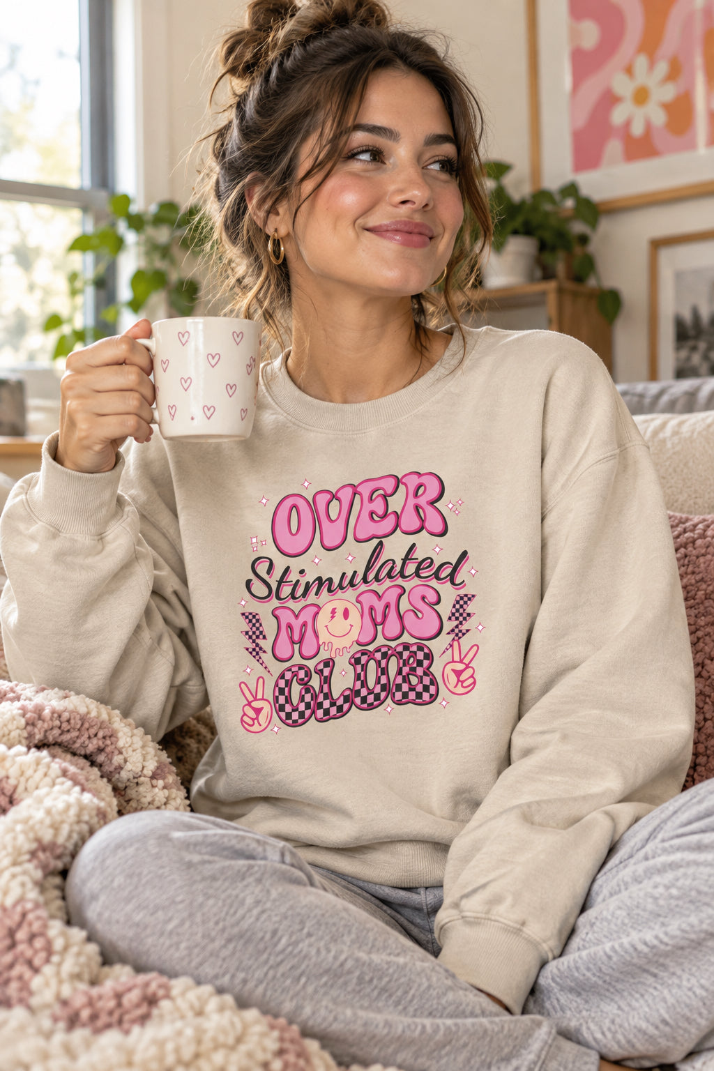 Overstimulated Moms Club Crewneck Sweatshirt