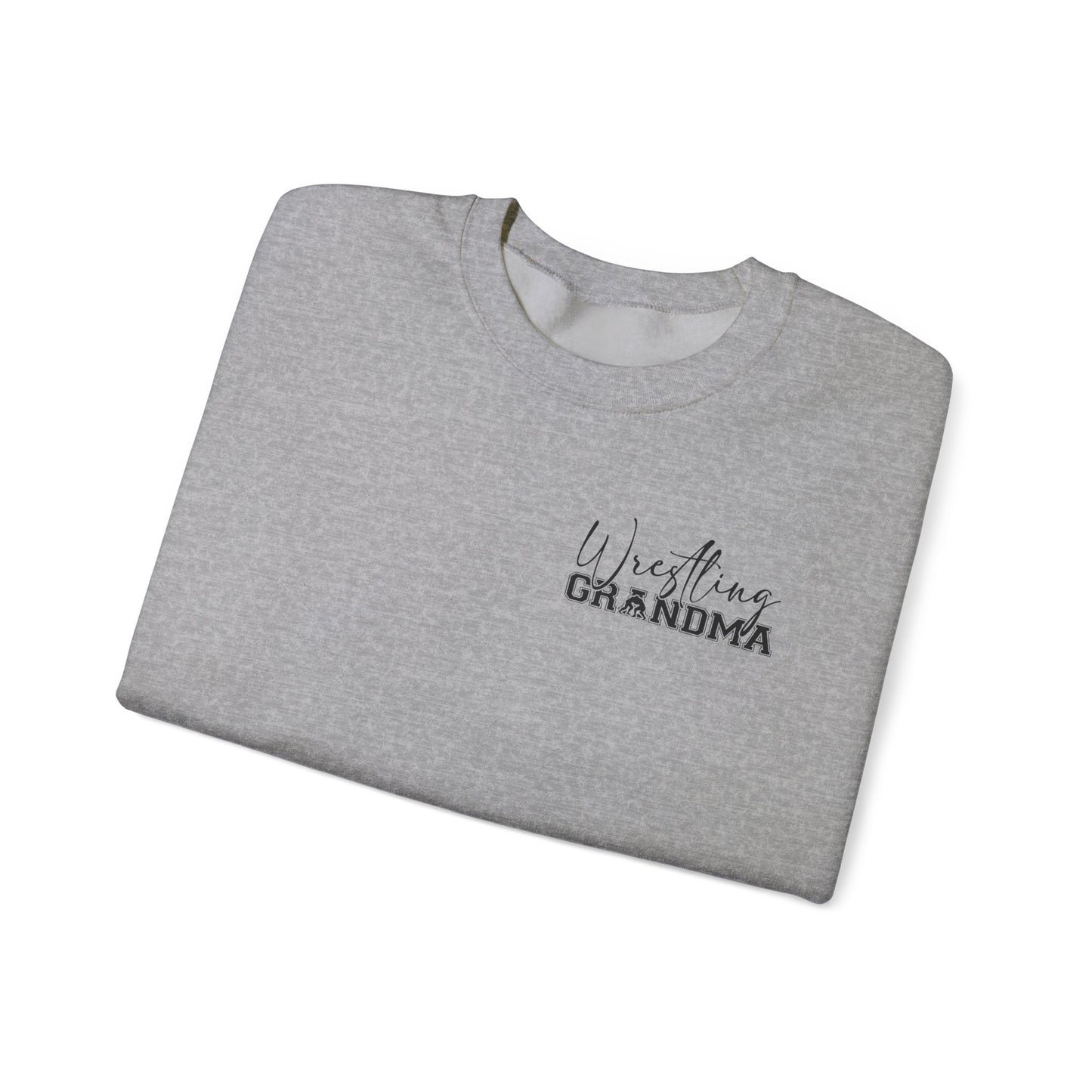 Wrestling Grandma Sweatshirt — Vertical Back Logo Crewneck