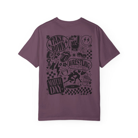 Wrestling Doodles T-Shirt — 'Match Day' Garment-Dyed Tee