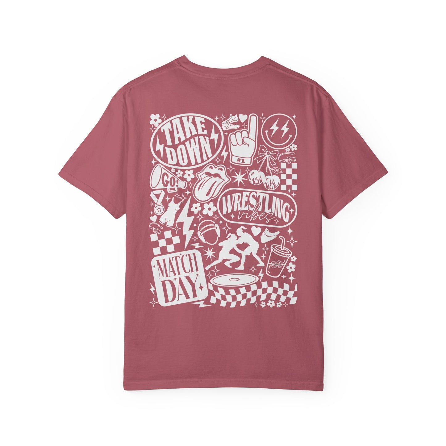 Wrestling Match Day Graphic T-Shirt — Retro Sports Doodle Tee