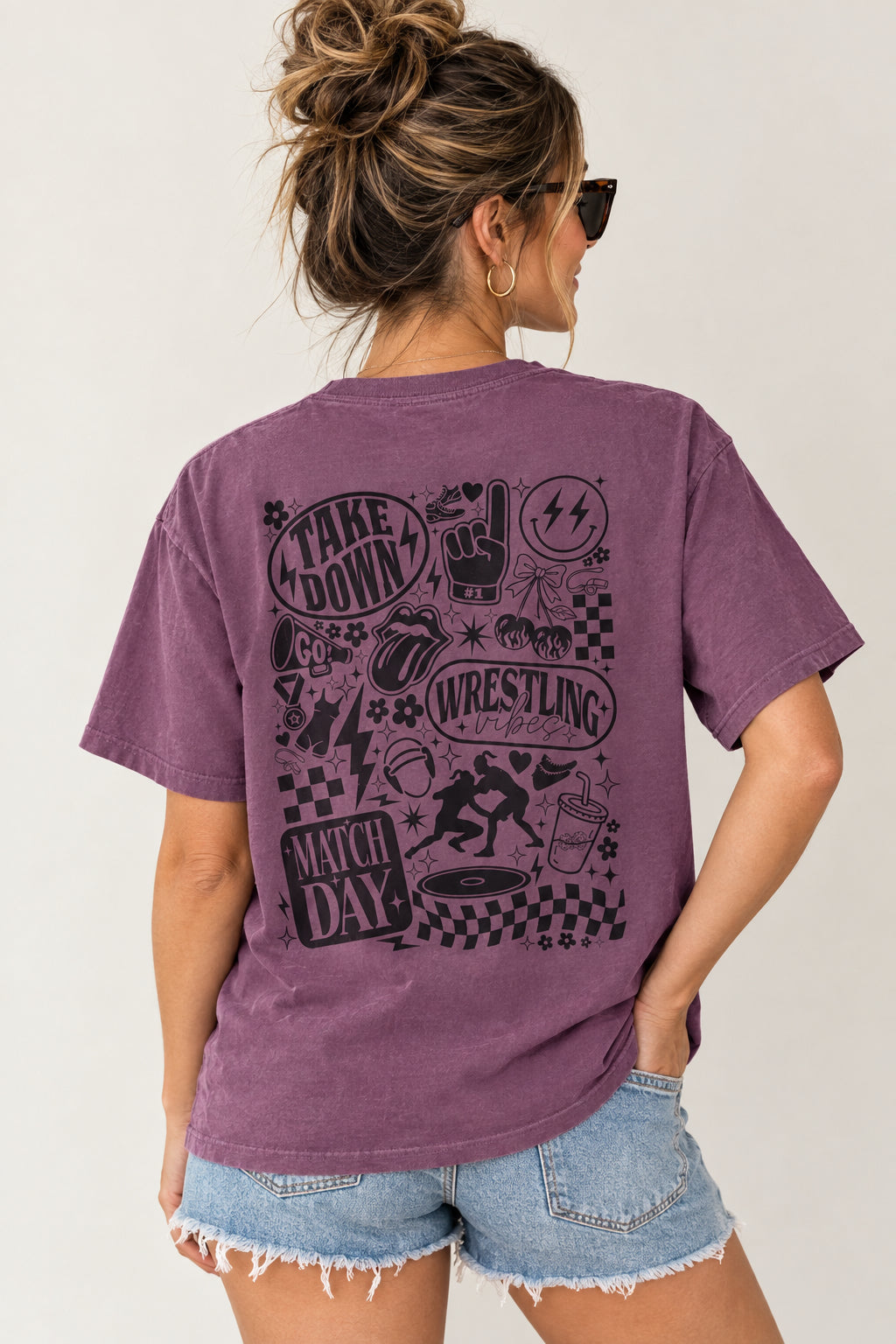 Wrestling Doodles T-Shirt — 'Match Day' Garment-Dyed Tee