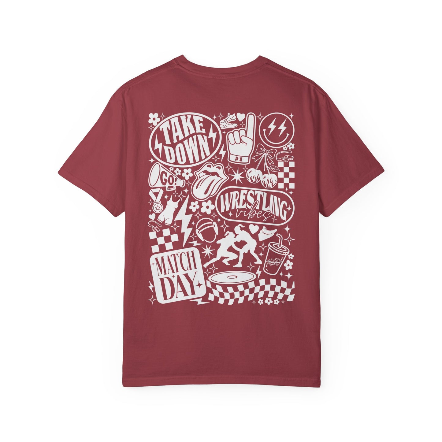 Wrestling Match Day Graphic T-Shirt — Retro Sports Doodle Tee