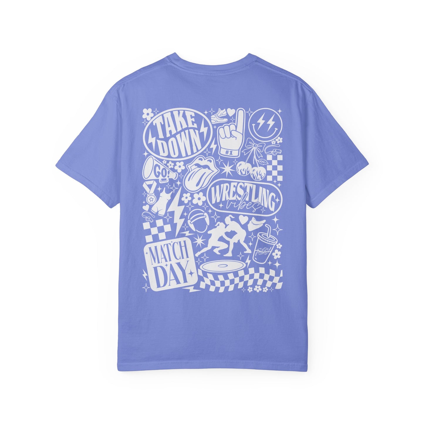 Wrestling Match Day Graphic T-Shirt — Retro Sports Doodle Tee