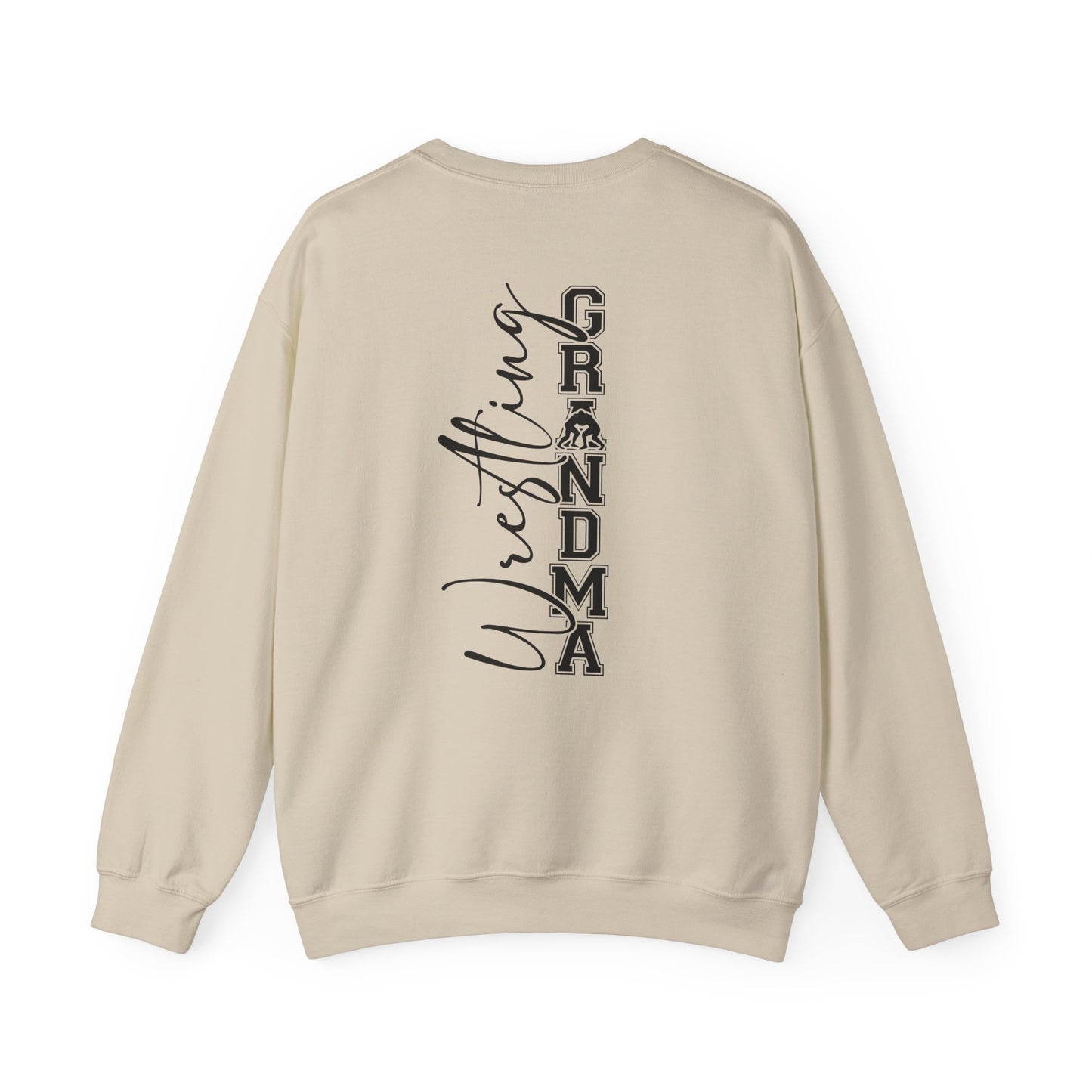 Wrestling Grandma Sweatshirt — Vertical Back Logo Crewneck