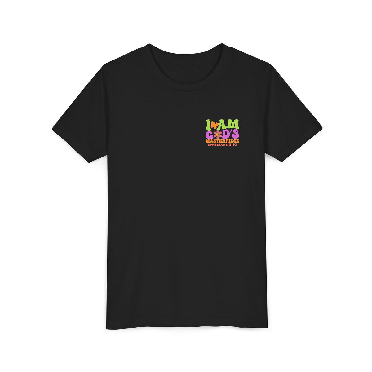 I Am God's Masterpiece Youth T‑Shirt — ColorfulKids Tee (Ephesians 2:10)