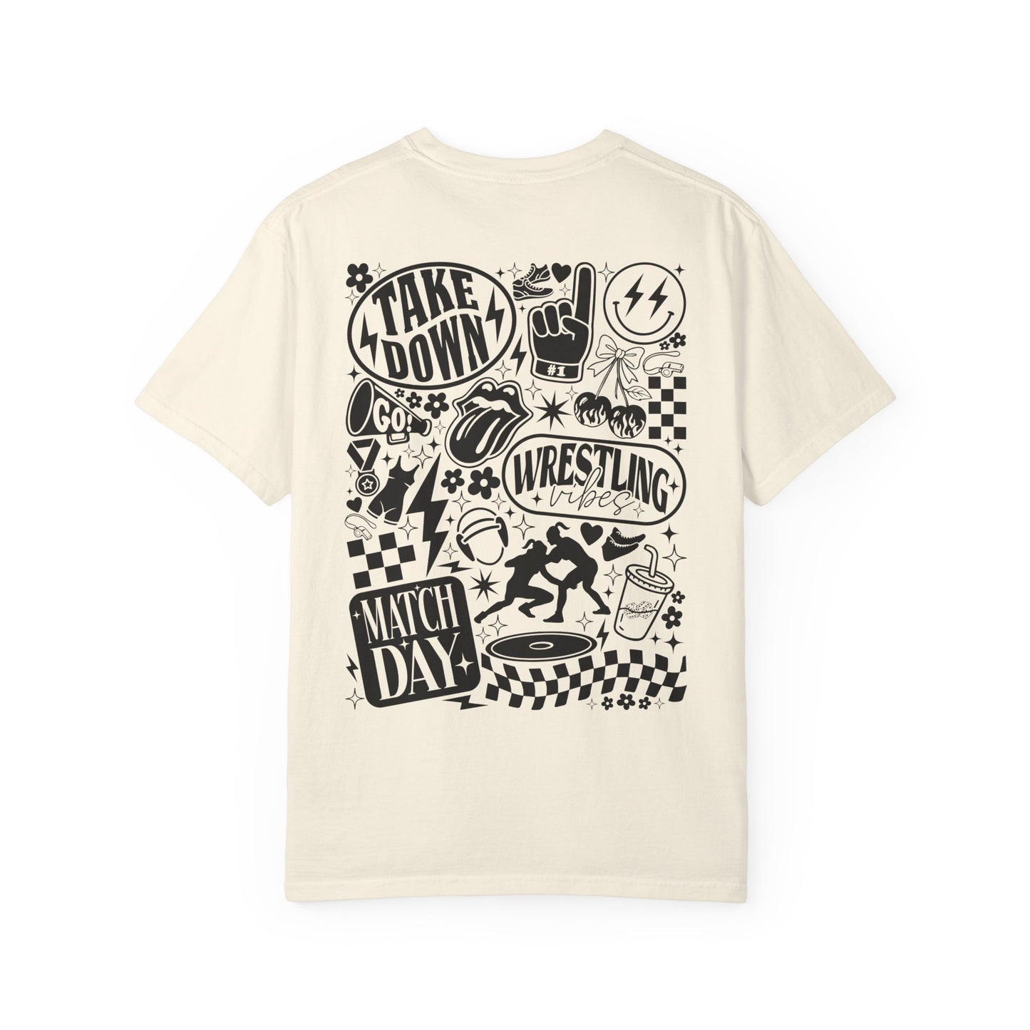 Wrestling Doodles T-Shirt — 'Match Day' Garment-Dyed Tee