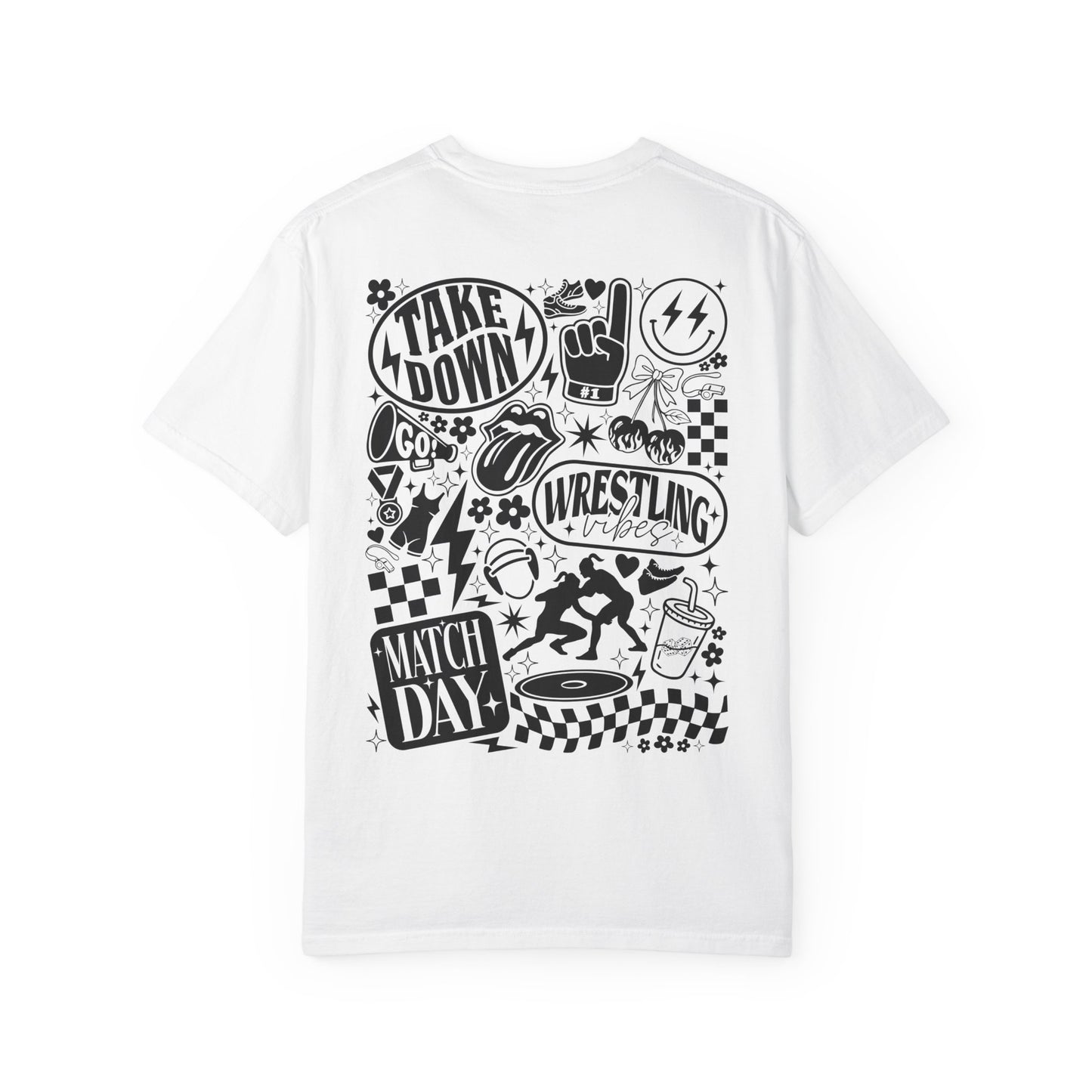 Wrestling Doodles T-Shirt — 'Match Day' Garment-Dyed Tee