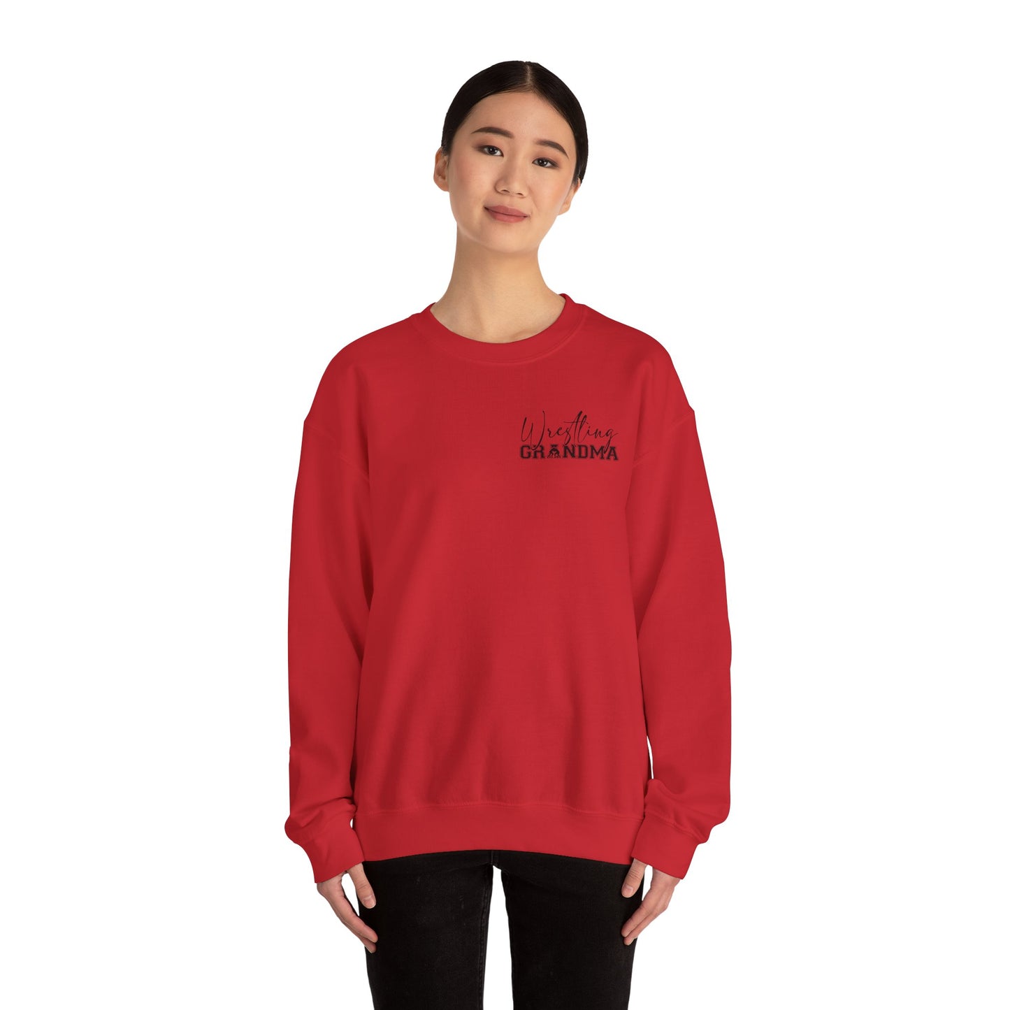 Wrestling Grandma Sweatshirt — Vertical Back Logo Crewneck
