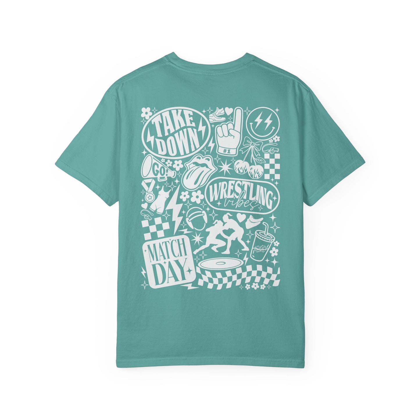 Wrestling Match Day Graphic T-Shirt — Retro Sports Doodle Tee