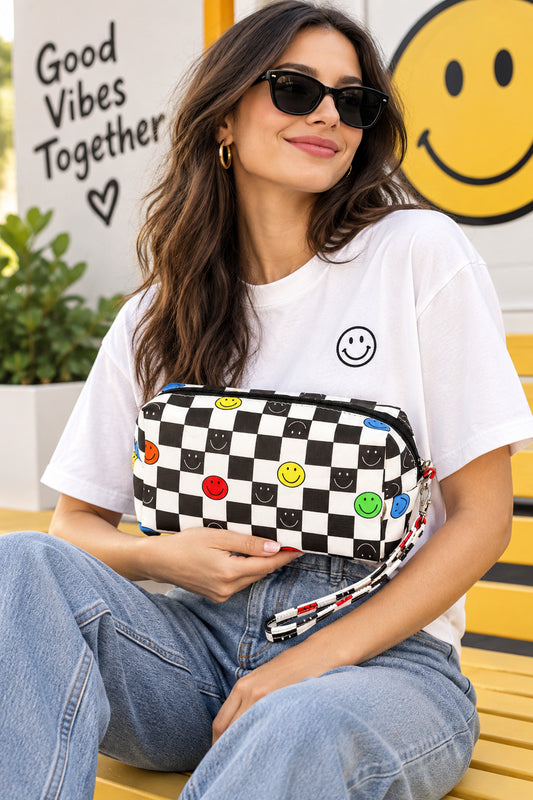 Smile Face Pouch Wristlet