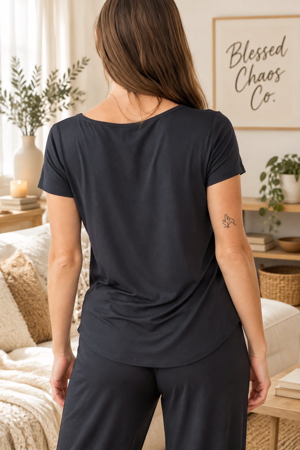 Women’s Bamboo Lounge Set - Lounge T-Shirt + Lounge Shorts
